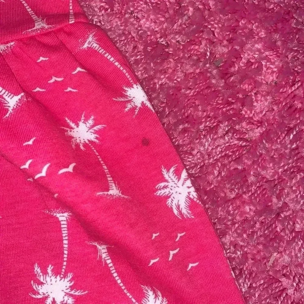 Nautica Pink White Palm Tree Toddler Dress Size 2T